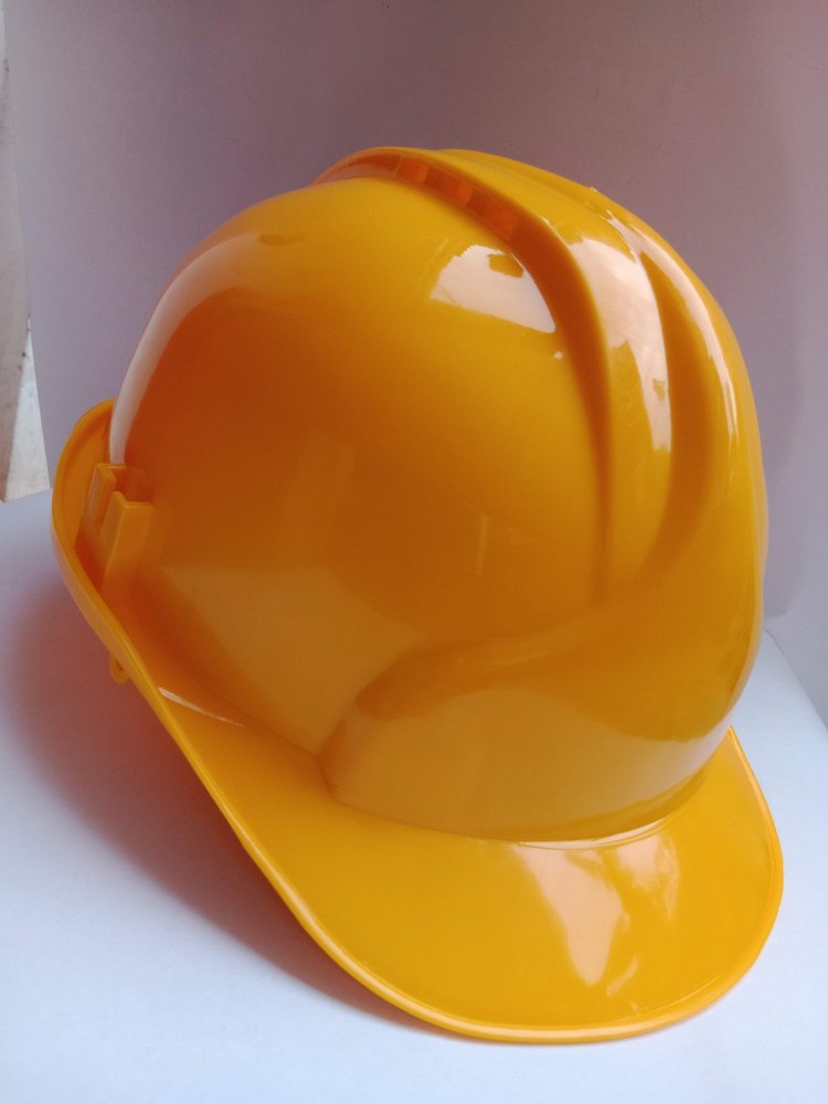 Plastic Industrial Yellow Safety Helmet, Size: 55cm