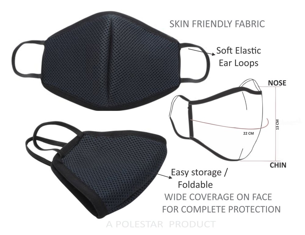 custom air mesh soft Anti Pollution Face Mask, For Traffic Police, Size: Free