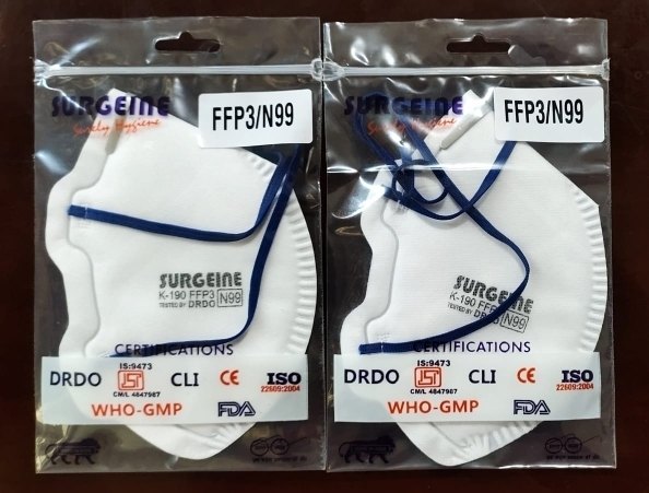 White Non Woven Fabric Disposable FFP3 N99 Half Face Mask