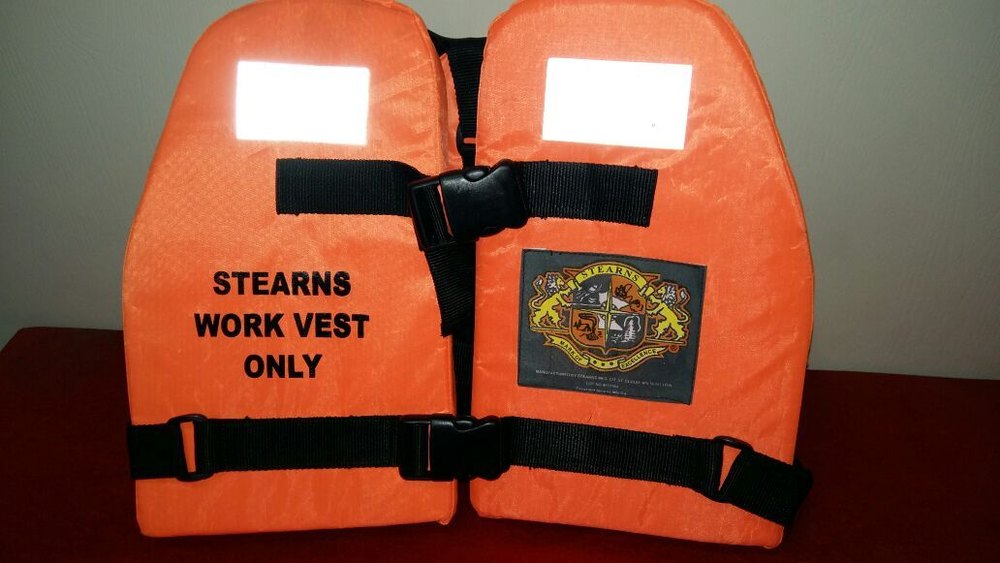 Orange Polyethylene Foam Work Vest, For Sea Patrolling