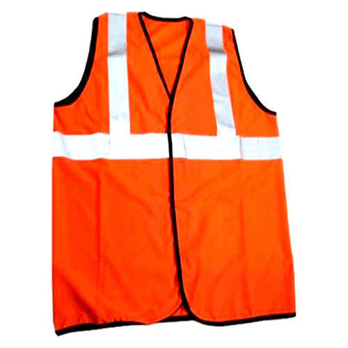 Polyester Orange Reflective Safety Vest, For Construction