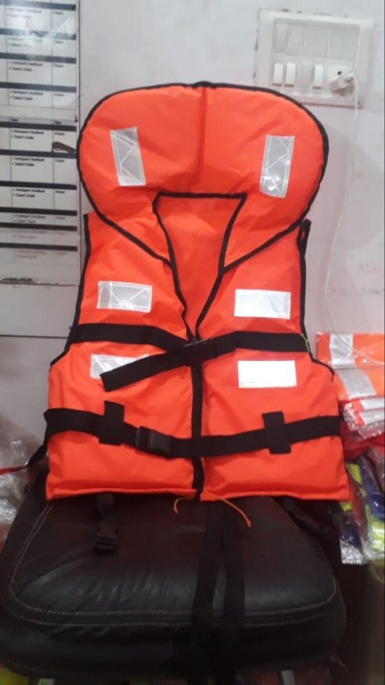 Orange Material Polyethylene Life jacket small, For swimming, Round