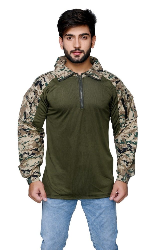 Full Sleeve Poly Cotton Tactical Vest Camouflage, Size: M-XXL