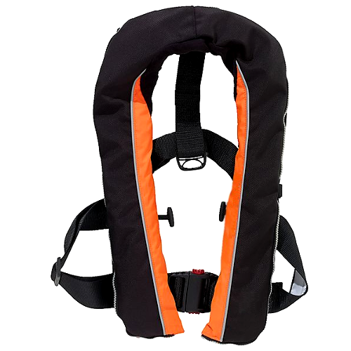 Orange, Black Inflatable Life Jackets