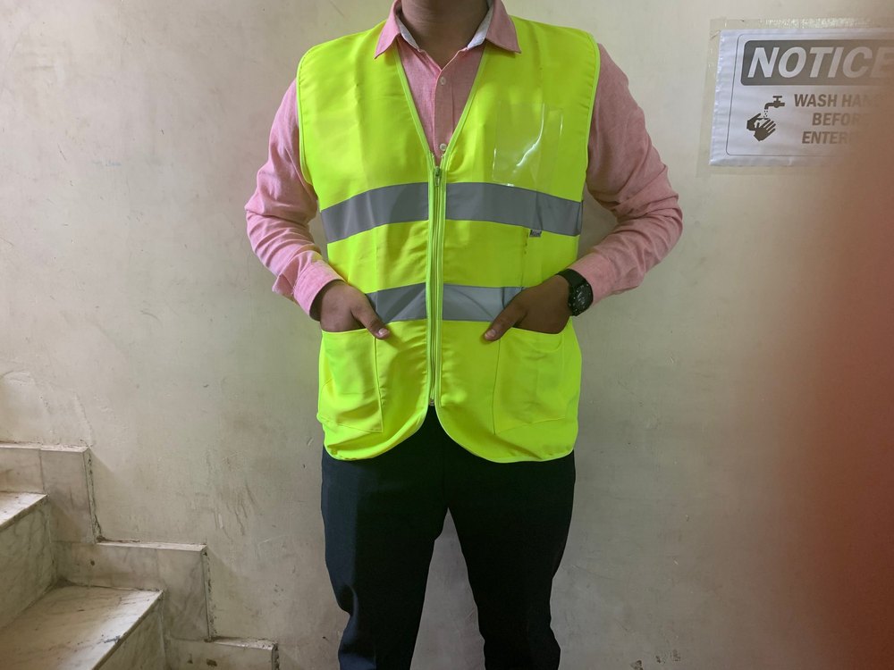 Ziota Green, Grey High Visibility Reflective Safety Vests, Gsm: 190 Gsm, Size: Xl