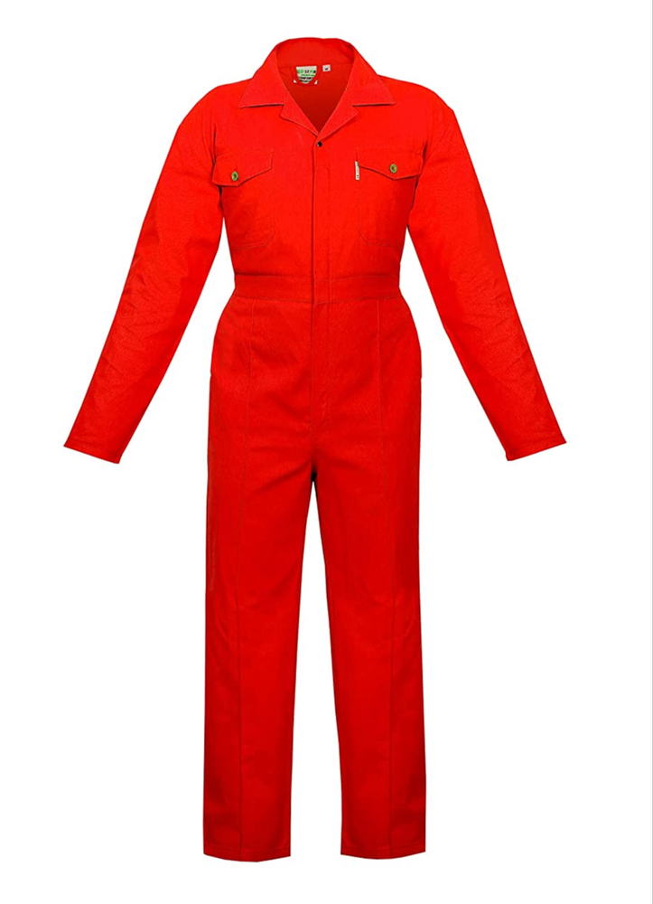Cotton Red Safety Industrial Boiler Suit, Size: Large