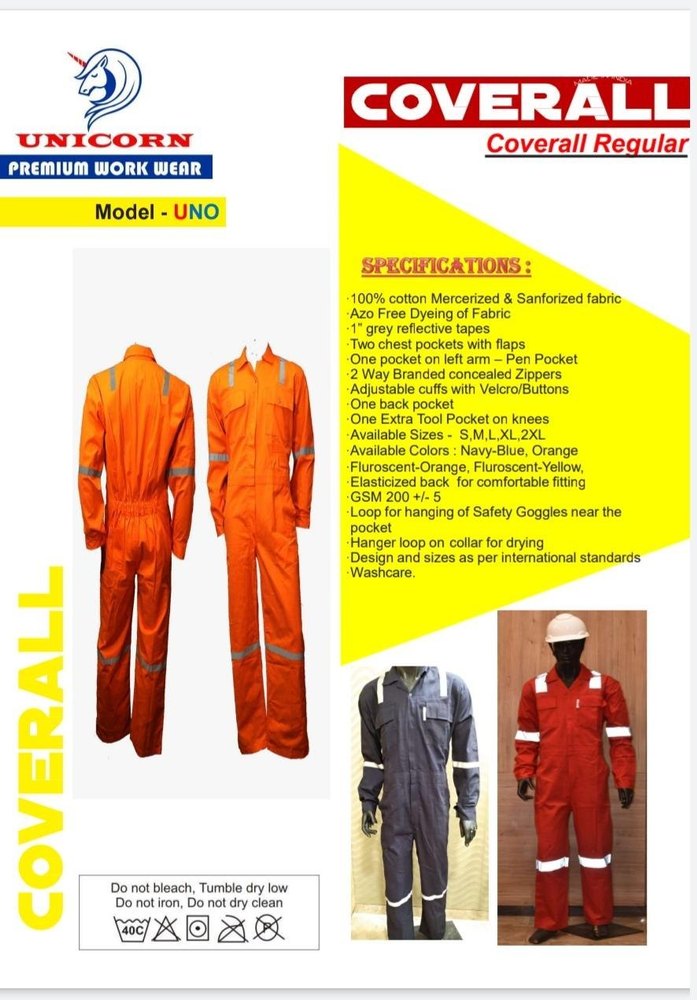 Cotton Boiler Suit, Industrial, Model Name/Number: Safety Coverall