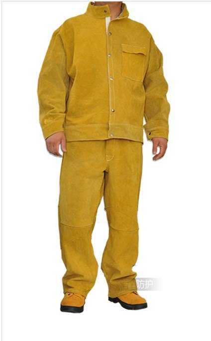 Male Orange Leather Welding Suits, For Industrial, Size: Free Size