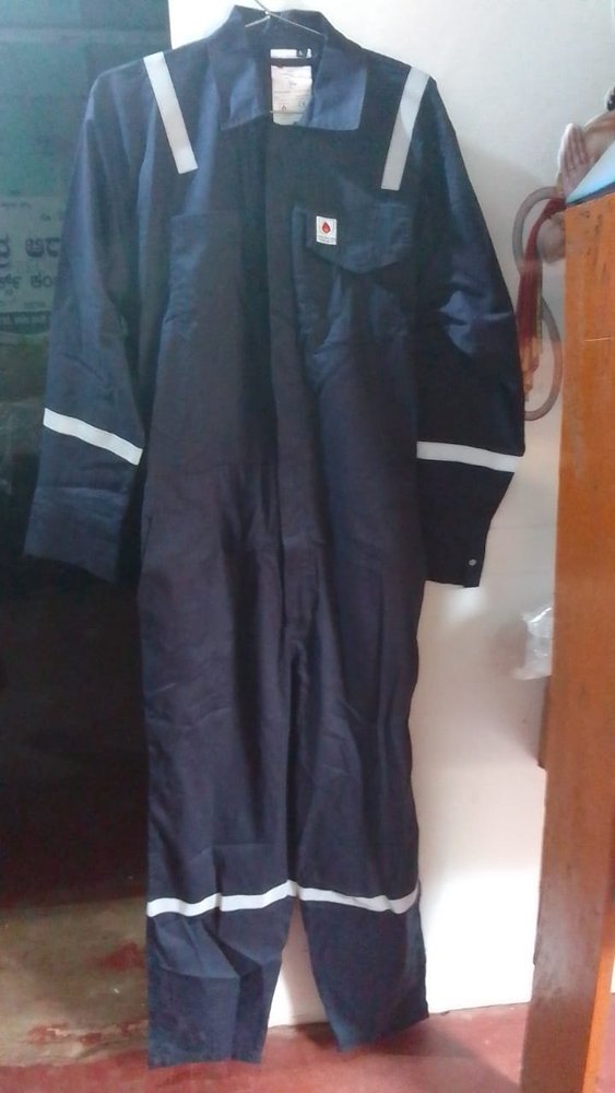 Navy Blue Reflective Polyester Boiler Suits, Size: Large
