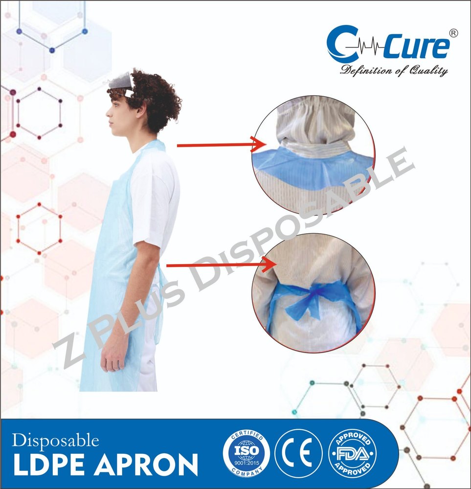 PE Plain Hospital Plastic Apron, For Kitchen, Size: 25 Gsm