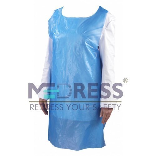 PE Blue, White Disposable Apron Plastic, For Safety & Protection, Size: Large