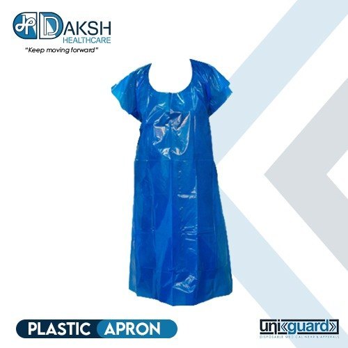Blue Plain Disposable Plastic Aprons, For Hospital use, Size: Medium