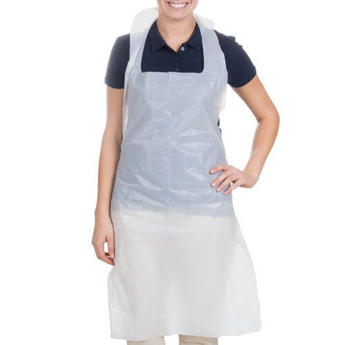 White Plain Disposable Plastic Apron, Size: Medium, Packaging Type: Packet