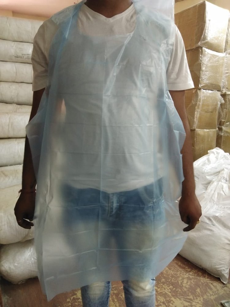 PE Blue Disposable Plastic Aprons, For Safety & Protection, Size: 46 x26