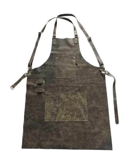 HV Green RUGGED LEATHER APRON, For Safety & Protection, Size: 33.5 X 24