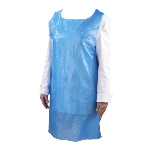 PE Blue Plastic Apron, For Safety & Protection, Size: Large