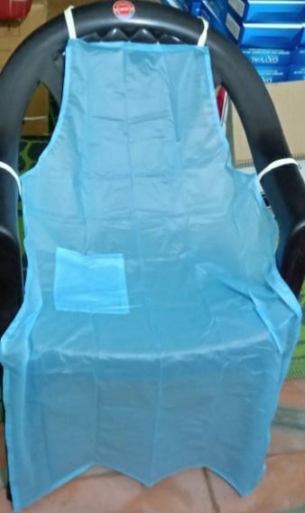 Cotton Blue Plastic Apron ISO CE Certified, Size: Large