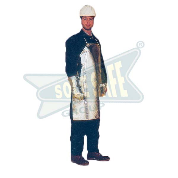 Silver Color Bib Style Aluminized Apron, Size: Free Size