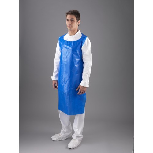 Blue Plain Rubber Apron, Size: S M L