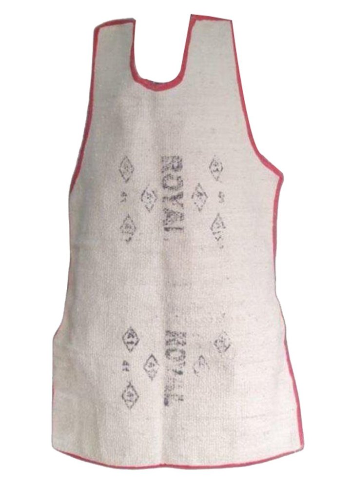 White, Red And Black Asbestos Printed Safety Apron, For Industrial, Size: Large