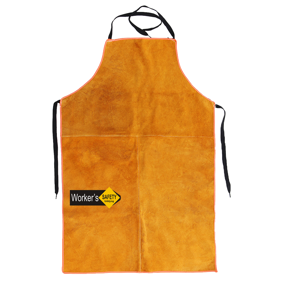 Orange Leather Insulated Apron, For Construction, Size: 90cm