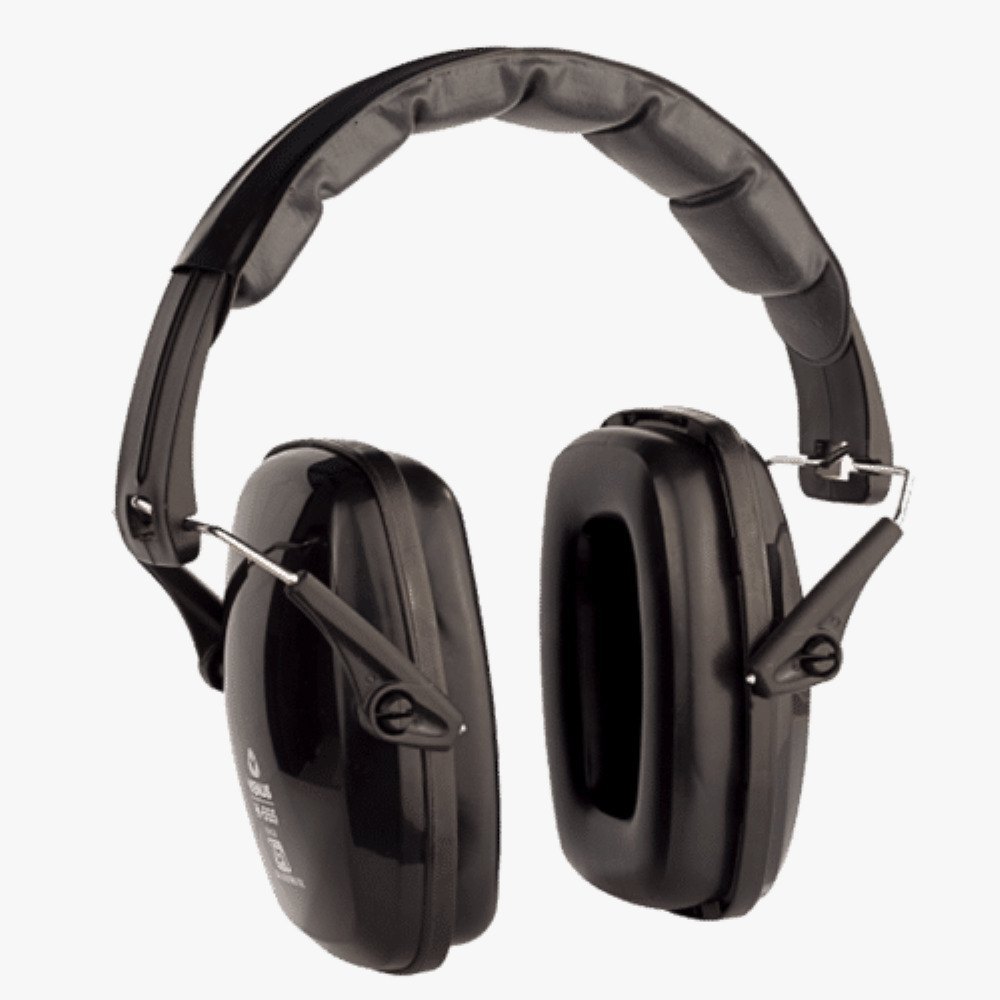 Black Plastic Venus H 555 Ear Muff, Adjustable Headband, Round