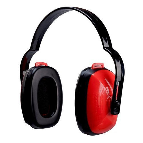Black And Red 3m 1436 Foldable Ear Muff, Oval