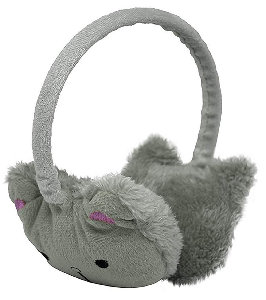 Grey Rubber Baby Ear Muff, Round, L