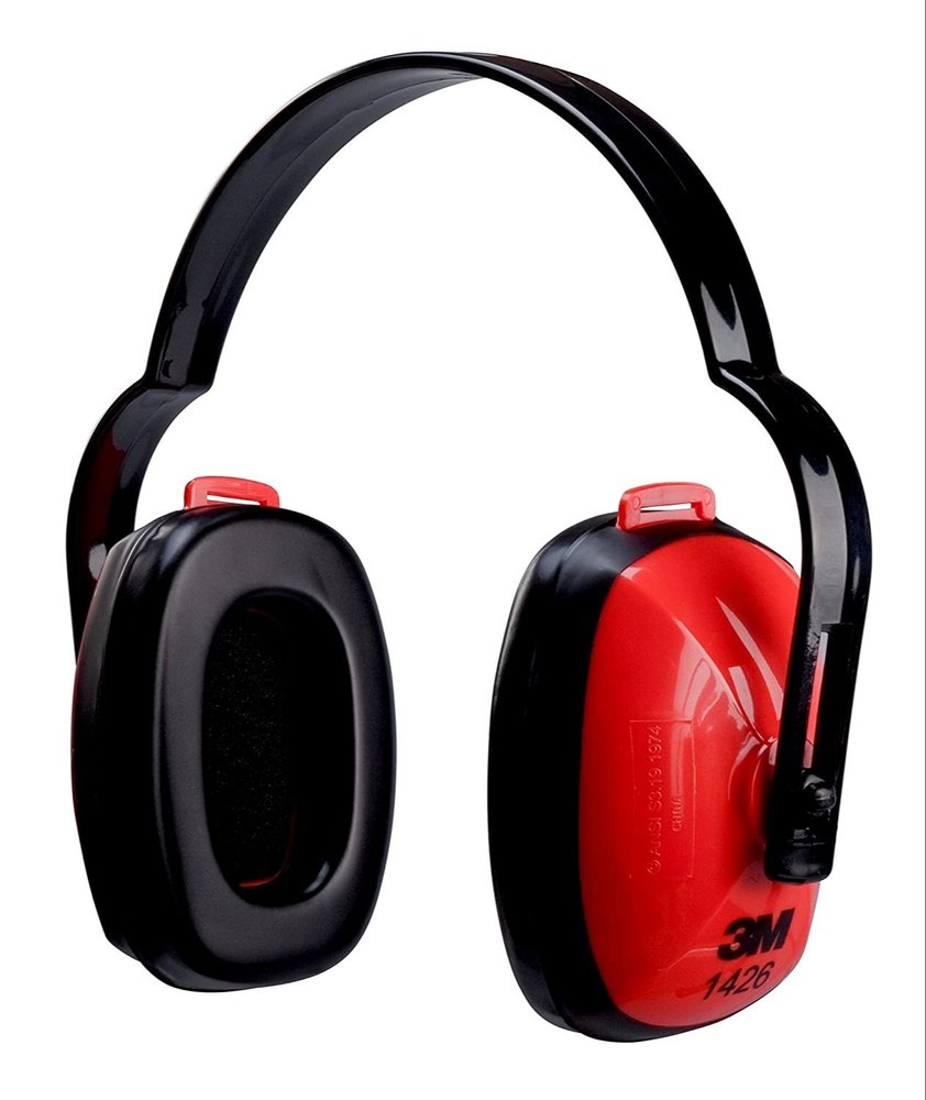 Black 3M Plastic Ear Muff, Round, 1 Hour