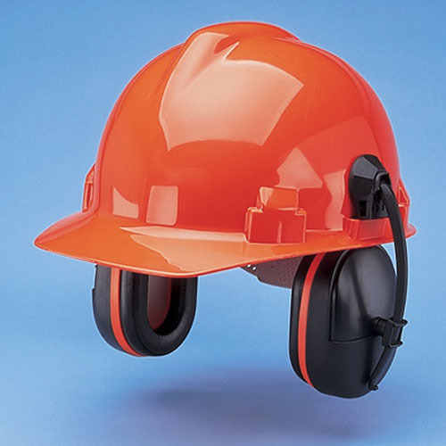 Red ABS Helmet With Earmuff, Application : Construction, Industry