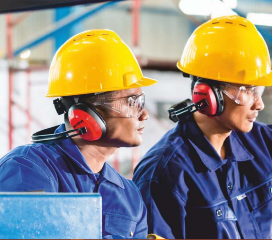 Yellow Helmet Mounted Ear Muffs Universal