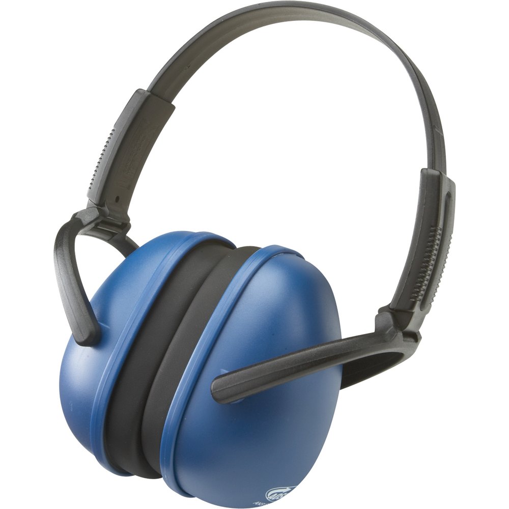 Blue, Black ABS Folding Earmuff, For Shooting, 1 Hour