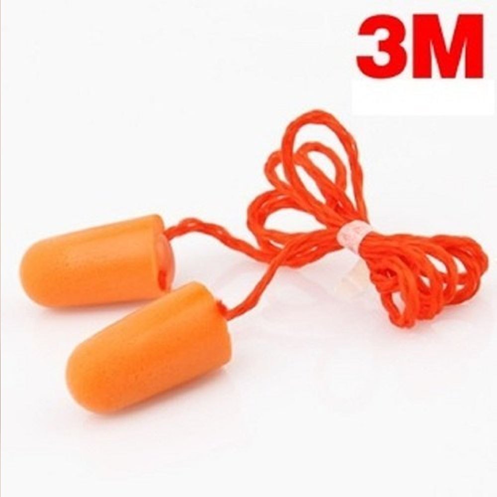 Orange Polyurethane 3M Ear Plug With Cord, For Noise Reduction