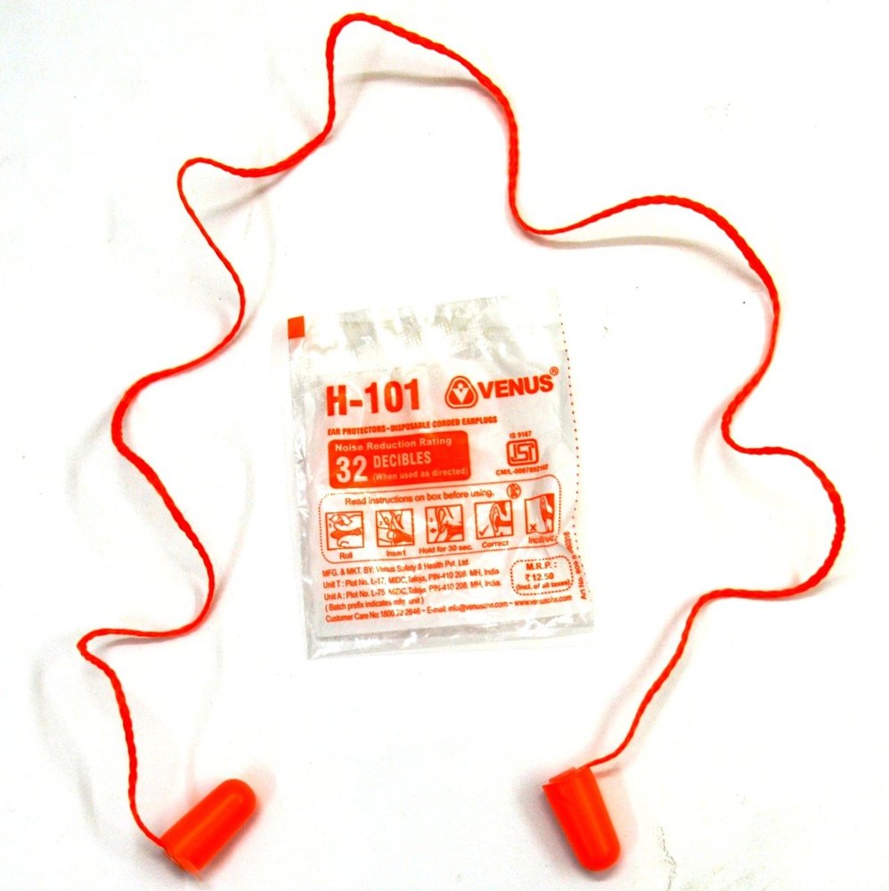 Orange Safety Ear Plug, For Noise Reduction