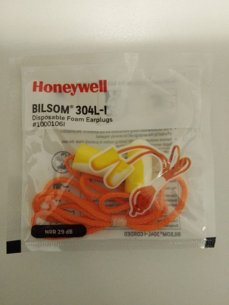 Yellow Disposable Corded Foam Ear Plug, Model Name/Number: Bilsom 304l, Size: Medium