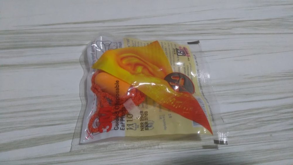 Orange 3m 1110 Corded Foam Ear Plug, For Noise Reduction, Size: 15 X 10 X 8 Centimeters