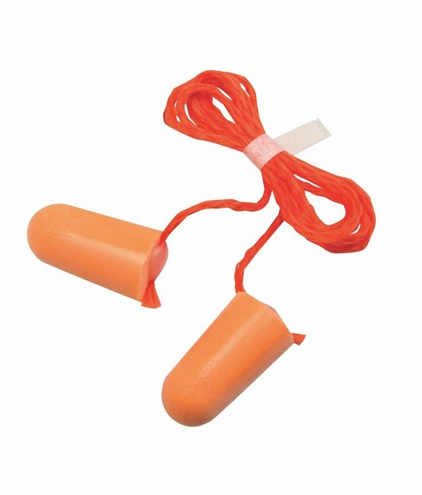 Orange Ear Plugs And Ear Muffs, For Noise Reduction, Size: Free