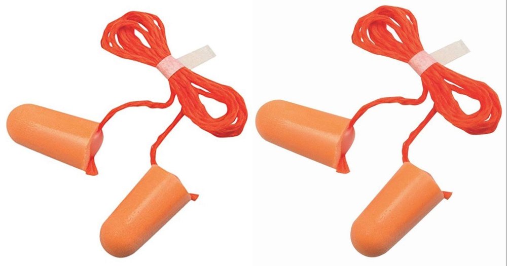 Orange 3M 1110 Corded Foam, Noise Reduction Ear Plugs, For Industrial, Size: 10 mm
