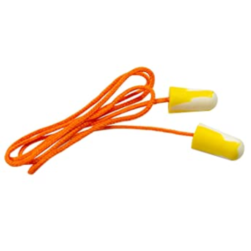 Orange/ Yellow Honeywell Bilsom 304L-I Corded Disposable Earplugs, For Noise Reduction, Size: One Size Fits Most