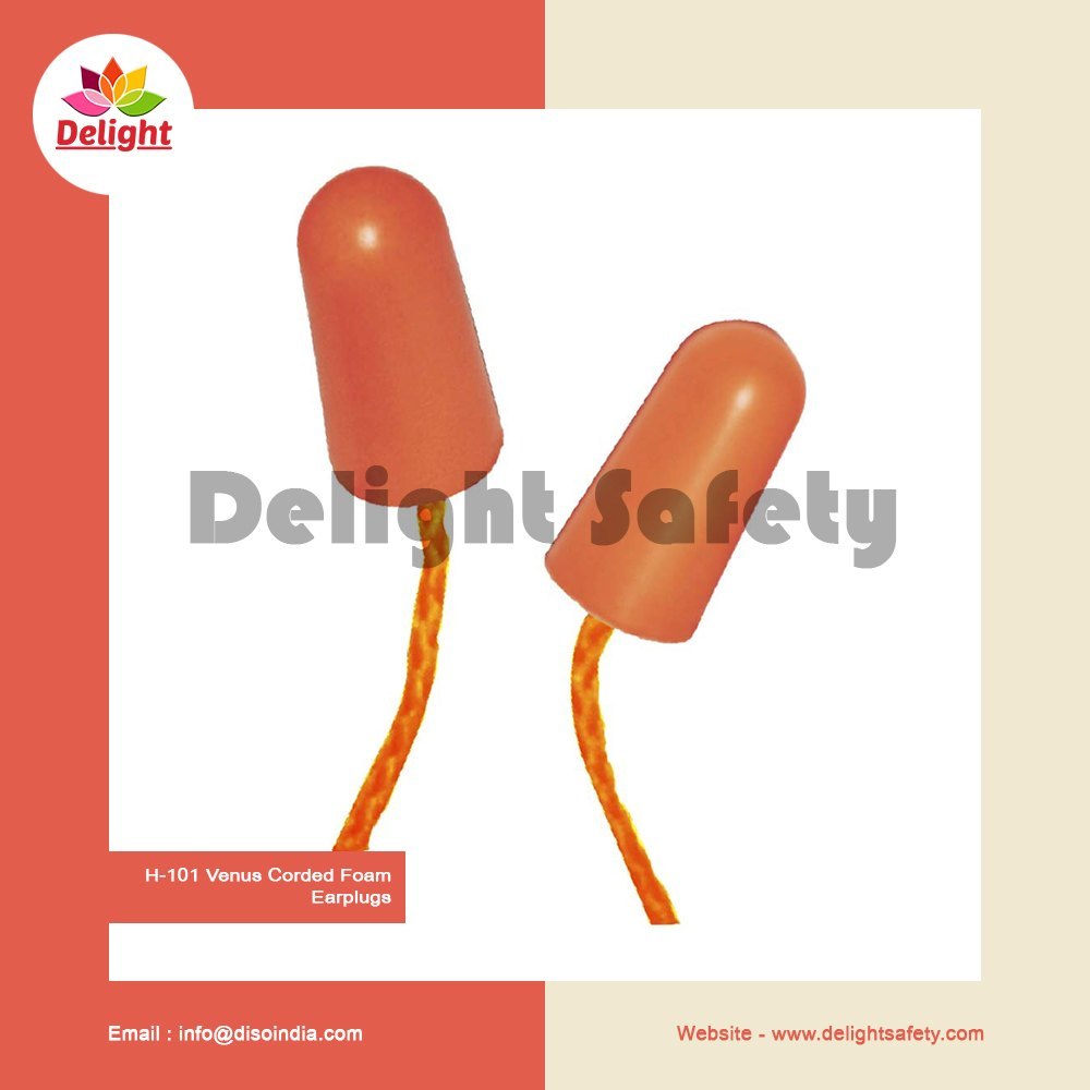 Venus H101 Corded Foam Earplug, For Noise Reduction
