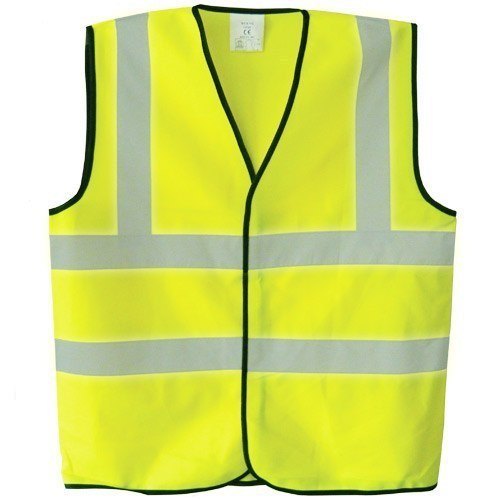 Without Sleeves Polyester High Visibility Jackets, For Traffic Control, Size: Medium
