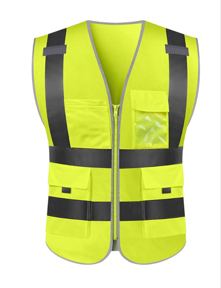 Unisex Fluorescent Orange or Green High Visibility Jackets