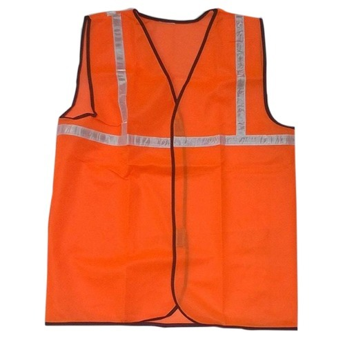 Orange Unisex Reflective Jacket With Printing, Size: Free Size