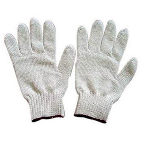 White Cotton Seamless Hand Gloves, For Industrial
