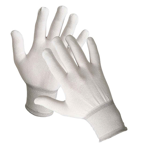 Gray & White Seamless Knitted Gloves