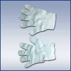 White Cotton Seamless Knitted Gloves