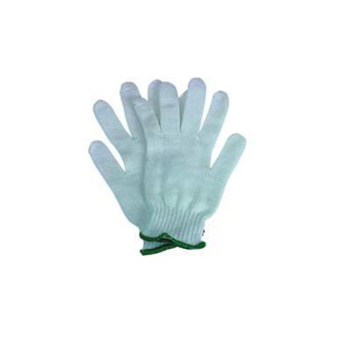 Prenav White-Green Cotton Knitted Gloves, Size: 10 Inch