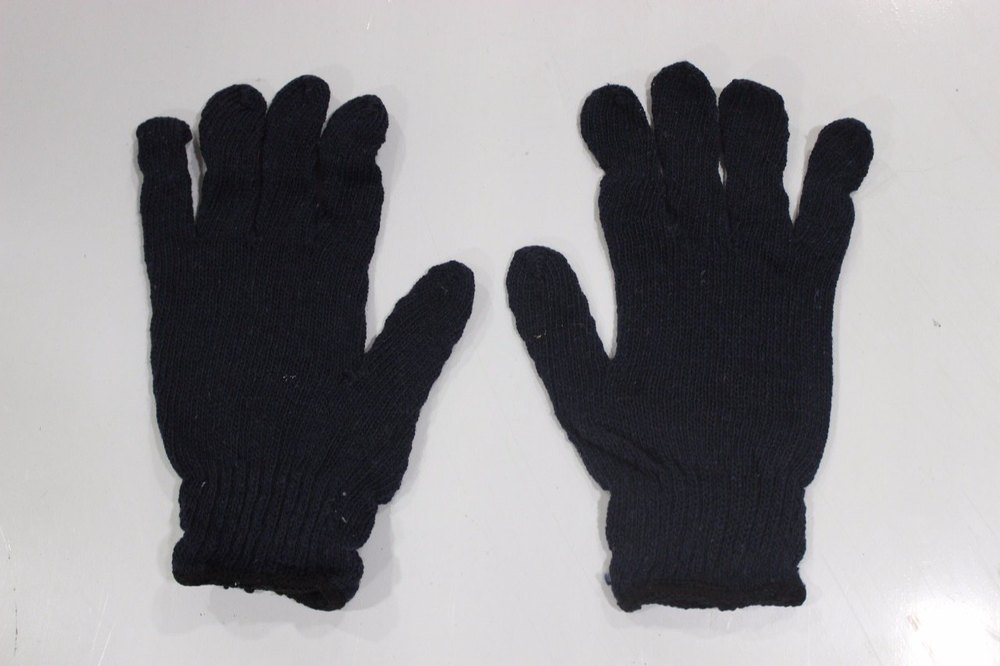 Blue Cotton Knitted Seamless Hand Gloves