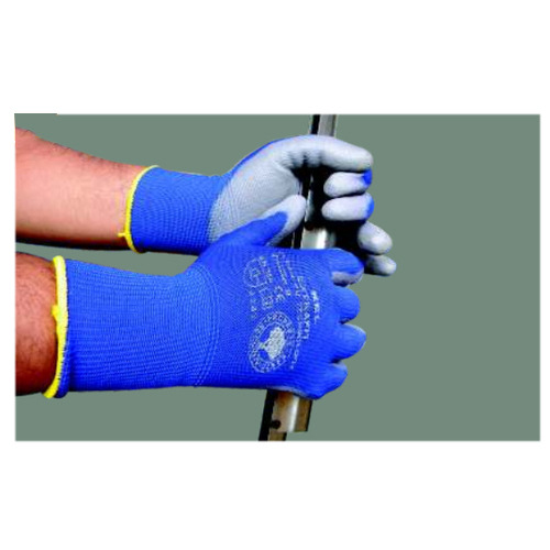 Blue Polyamide Seamless Knitted Glove