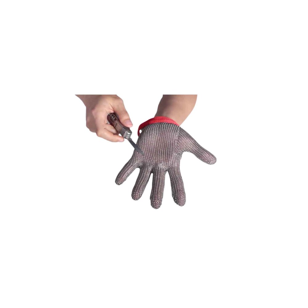 Stainless Steel Mesh Gray Chainmail Gloves, Feature: Cut Resistant